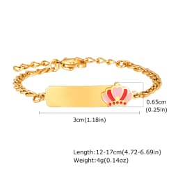 Customized Name Baby Flower Baby Bracelet, 18K Gold Plated Flower ID Bar for Kids Child, Waterproof Tarnish-Free Birthday Gift