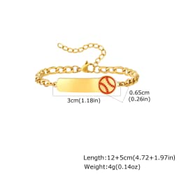Customized Name Baby Flower Baby Bracelet, 18K Gold Plated Flower ID Bar for Kids Child, Waterproof Tarnish-Free Birthday Gift