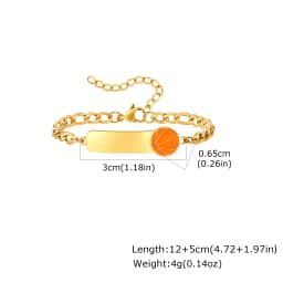 Customized Name Baby Flower Baby Bracelet, 18K Gold Plated Flower ID Bar for Kids Child, Waterproof Tarnish-Free Birthday Gift