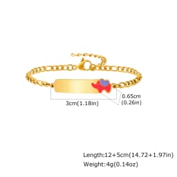 Customized Name Baby Flower Baby Bracelet, 18K Gold Plated Flower ID Bar for Kids Child, Waterproof Tarnish-Free Birthday Gift