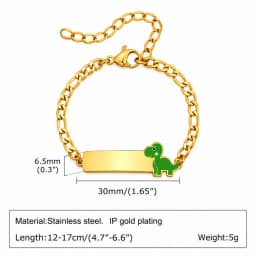 Customized Name Baby Flower Baby Bracelet, 18K Gold Plated Flower ID Bar for Kids Child, Waterproof Tarnish-Free Birthday Gift
