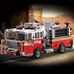 Urban Rescue American Fire Truck Model Building Block Kit Firefighters' Firefighting Vehicles Bricks Toy Kids Education Gifts