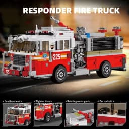 Urban Rescue American Fire Truck Model Building Block Kit Firefighters' Firefighting Vehicles Bricks Toy Kids Education Gifts