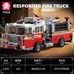 Urban Rescue American Fire Truck Model Building Block Kit Firefighters' Firefighting Vehicles Bricks Toy Kids Education Gifts