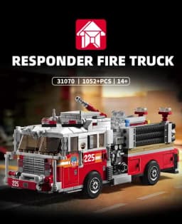Urban Rescue American Fire Truck Model Building Block Kit Firefighters' Firefighting Vehicles Bricks Toy Kids Education Gifts