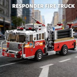 Urban Rescue American Fire Truck Model Building Block Kit Firefighters' Firefighting Vehicles Bricks Toy Kids Education Gifts