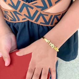 Custom Cute Baby Child Name Bangles Hand Jewelry Stainless Steel Gold Color Nameplate Cuff Bangles Best Gifts For Kids