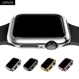 URVOI case for Apple Watch series 4 5 6 7 8 9 electroplating shiny Plastic bumper hard frame cover for iWatch Ultra-thin case