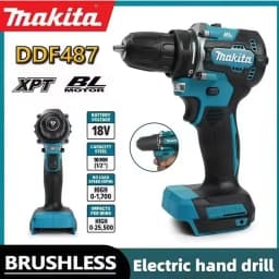 Makita DDF487 10mm Brushless 18V 3.0Ah Li-ion Cordless Drill, High Torque Electric Screwdriver With Makita 18V Battery