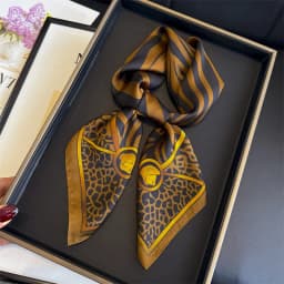 Scarf Fashion Silk Hijab Square Shawl Wraps Bandana Headband Neckerchief Hair Bands Designer Luxury Foulards Femme Ribbon