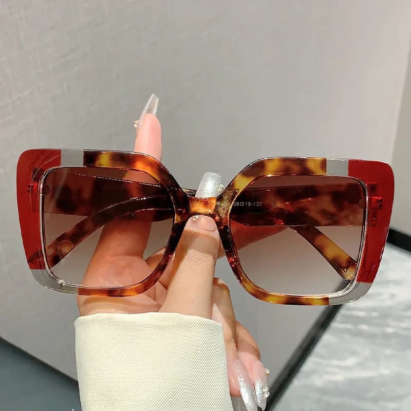Vintage Luxury Brand Designer Square Big Frame Sunglasses Women For Men Sun Glasses Punk Popular Outdoor Colorful Shades UV400