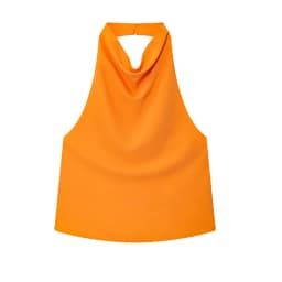 HXAO Halter Neck Women's Top Off Shoulder Satin Crop Top Women Summer Sexy Backless Tank Party Tops Y2K Aesthetic Camisole