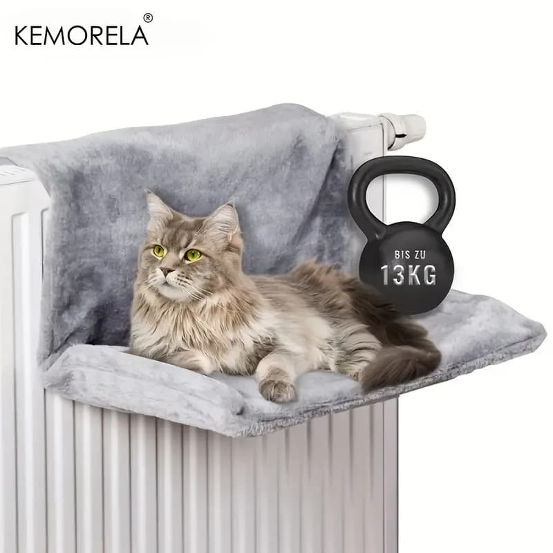 Cat Radiator Bed Hanging Cat Cradle Hammock Small Pet Animal Hanging Bed with Metal Frame Luxury Warm Fleece Basket for Cats