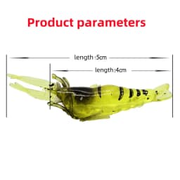 10PCS Fishing Lure 4cm 1.5g Artificial Silicone Wobbler Biomimetic False Shrimp Soft Bait with Hook For Carp Fishing Accessories