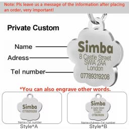 Free Personalized Dog Cat Plate Tags Engraved Puppy Pet ID Name Collar Tag Alloy Paw Glitter Pendant Pets Dogs Accessories