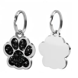 Free Personalized Dog Cat Plate Tags Engraved Puppy Pet ID Name Collar Tag Alloy Paw Glitter Pendant Pets Dogs Accessories