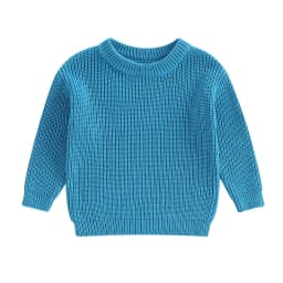 Autumn Winter Newborn Baby Girl Boy Knitted Long Sleeve Sweater Solid Loose Pullover Casual Tops Children Sweater Kids Clothes