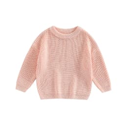 Autumn Winter Newborn Baby Girl Boy Knitted Long Sleeve Sweater Solid Loose Pullover Casual Tops Children Sweater Kids Clothes