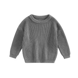 Autumn Winter Newborn Baby Girl Boy Knitted Long Sleeve Sweater Solid Loose Pullover Casual Tops Children Sweater Kids Clothes