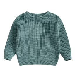 Autumn Winter Newborn Baby Girl Boy Knitted Long Sleeve Sweater Solid Loose Pullover Casual Tops Children Sweater Kids Clothes