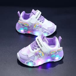 Mgo Kidss New Spring and Autumn Girls' Shoes, Light-Up Shoes, Flashing Shoes, Rainbow Pony Shoes, Kidsren's Sports Shoes, Girls' Soft-Soled Shoes, Running Shoes, Pink Shoes, Princess Kidsren's Shoes, Suitable for Ages 1-3-6, Christmas/Halloween Gifts