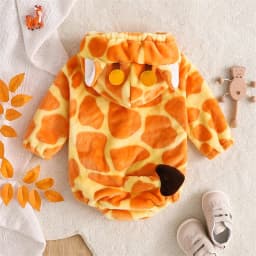 Suefunskry Baby Boys Girls Animal Costume Flannel Rabbit Costume Role Play Hooded Long Sleeve Pajamas Rompers Cosplay Jumpsuits