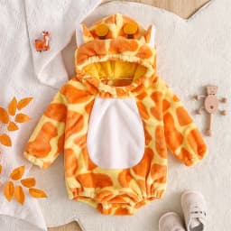 Suefunskry Baby Boys Girls Animal Costume Flannel Rabbit Costume Role Play Hooded Long Sleeve Pajamas Rompers Cosplay Jumpsuits