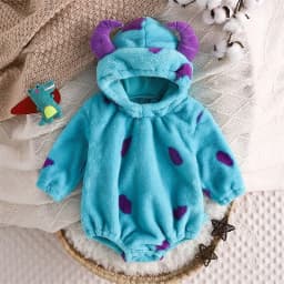 Suefunskry Baby Boys Girls Animal Costume Flannel Rabbit Costume Role Play Hooded Long Sleeve Pajamas Rompers Cosplay Jumpsuits