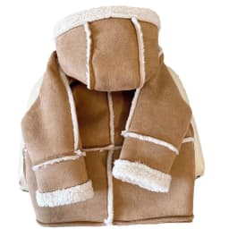 2025 Winter New Children Warm Lamb Fleece Coat Baby Vintage Hooded Jacket Plus Velvet Thick Boys Girls Cotton Padded Jacket