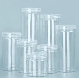 1PC Plastic Packing Bottle PET Clear Empty Seal Bottle Circular Bucket Storage Biscuit Jar Food Grade Sealed Cans Tank Container