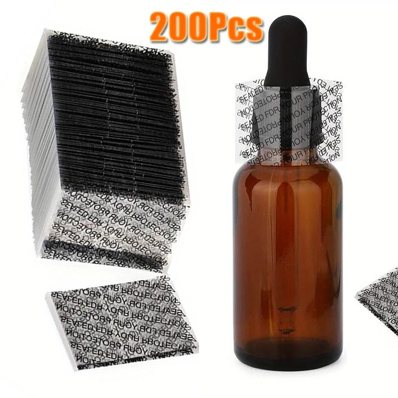 200Pcs Bands Printed Transparent With Hole Heat Shrink Packaging Sealer 41x30mm For Bottles Secure Sealing Packaging Sealer