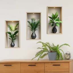 Green Plants Wall Sticker Potted Mural Simulation Painting For Living Room Home Decor Background Wall Art Removable Decals