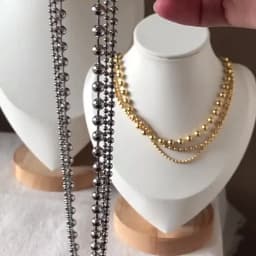 RHYSONG 316L Stainless Steel With 18K Gold Plated PVD Unique Layered Beads Chain Necklace For Women Fashion Gold Silver Jewelry