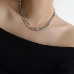 RHYSONG 316L Stainless Steel With 18K Gold Plated PVD Unique Layered Beads Chain Necklace For Women Fashion Gold Silver Jewelry