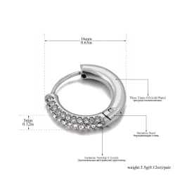 Lokaer Fashion 316L Stainless Steel Rhinestone Hoop Earrings 18K PVD Gold Plated Handmade Daily Jewelry for Women Girls E24216