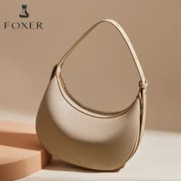 FOXER Brand PU Leather Women's Shoulder Bag 2026 Fashion Lady Crescent Luxury Design Half-moon Handbag Crossbody Bag Girl Gift