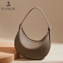 FOXER Brand PU Leather Women's Shoulder Bag 2026 Fashion Lady Crescent Luxury Design Half-moon Handbag Crossbody Bag Girl Gift