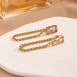 EILIECK 316L Stainless Steel Green Crystal Necklace Bracelet Earrings For Women Luxury Colorfast Jewelry 3-piece Set Gift Party