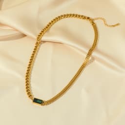 EILIECK 316L Stainless Steel Green Crystal Necklace Bracelet Earrings For Women Luxury Colorfast Jewelry 3-piece Set Gift Party