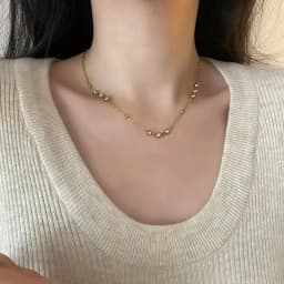 EILIECK 316L Stainless Steel Metal Fine Chain Bling Zirconia Necklace 18K Gold PVD Plated Waterproof Fashion Jewelry For Women