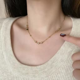 EILIECK 316L Stainless Steel Metal Fine Chain Bling Zirconia Necklace 18K Gold PVD Plated Waterproof Fashion Jewelry For Women