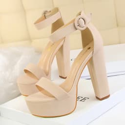 2025 Fashion Platform Open Toe Women's Sandals Super High Heels 13.5cm Ladies Party Shoes Female Soft Leather Buckle Bride Pumps