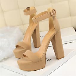 2025 Fashion Platform Open Toe Women's Sandals Super High Heels 13.5cm Ladies Party Shoes Female Soft Leather Buckle Bride Pumps
