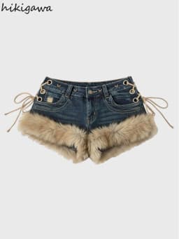 Streetwear Sexy Shorts Women Clothing Patchwork Y2k Denim Jeans Low-waisted Tunic Bodycon Pantalones Cortos De Mujer New Bottoms