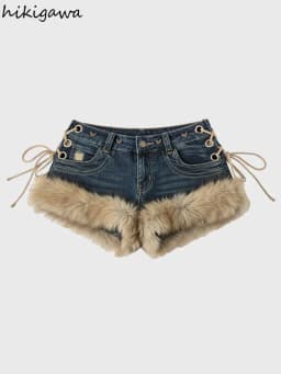 Streetwear Sexy Shorts Women Clothing Patchwork Y2k Denim Jeans Low-waisted Tunic Bodycon Pantalones Cortos De Mujer New Bottoms