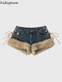 Streetwear Sexy Shorts Women Clothing Patchwork Y2k Denim Jeans Low-waisted Tunic Bodycon Pantalones Cortos De Mujer New Bottoms