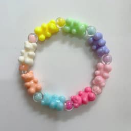 Potosala Cute Transparent Resin Bear Bracelet Cartoon Gummy Jelly Color For Women Handmade Beaded Bracelet Girls Jewelry Gifts