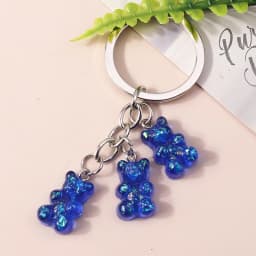 Aihua 12 Colors Cute Cartoon Candy Color Gummy Bear Keychains for Women Girls Resin Bear Keychains Sweet Jewelry Gifts