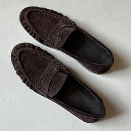 Lady Loafers 2026 Model Handcrafted Retro Pleated Single Shoes for Women, Women's Low-Heeled Leather Suede Shoes