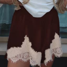 Women Satin Silk Shorts Lace Trim Mini Micro Shorts Silky Low Rise Coquette Lounge Slip Pj Bottoms French Knickers 